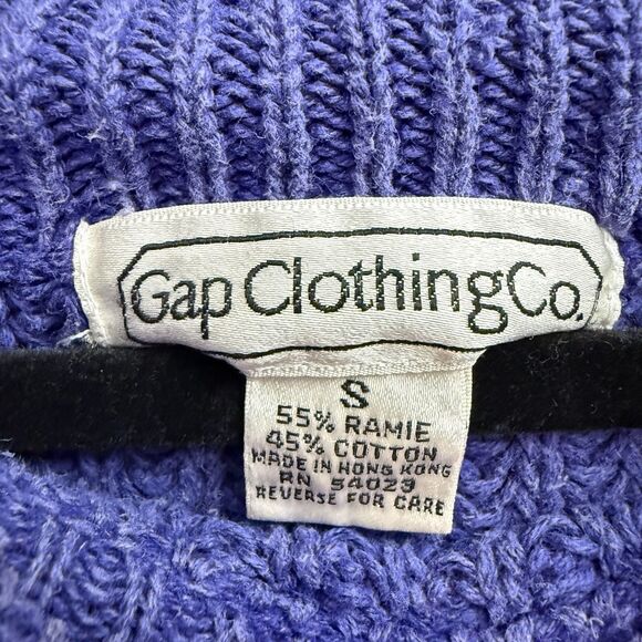 Vintage GAP Sweater Womens Small Mock Neck Chunky Knit Cable Knit Oversized - Picture 4 of 5